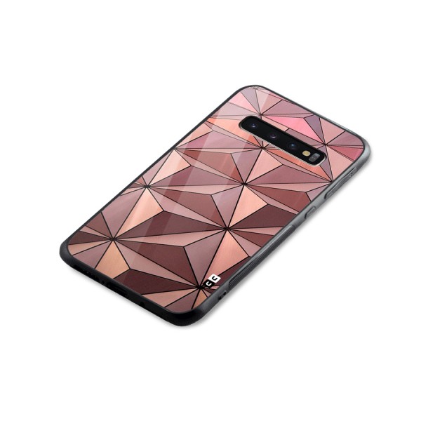 Rosegold Abstract Shapes Glass Back Case for Galaxy S10 Plus