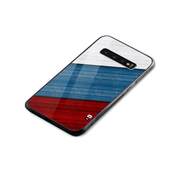 Slant Beautiful Stripe Glass Back Case for Galaxy S10 Plus