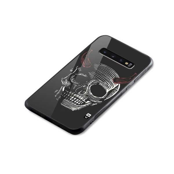 Spooky Face Glass Back Case for Galaxy S10 Plus
