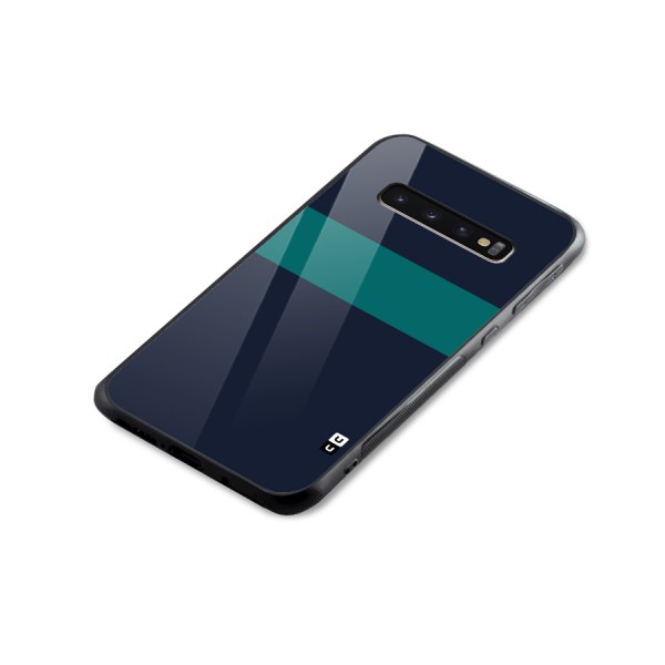 Stripe Block Glass Back Case for Galaxy S10 Plus