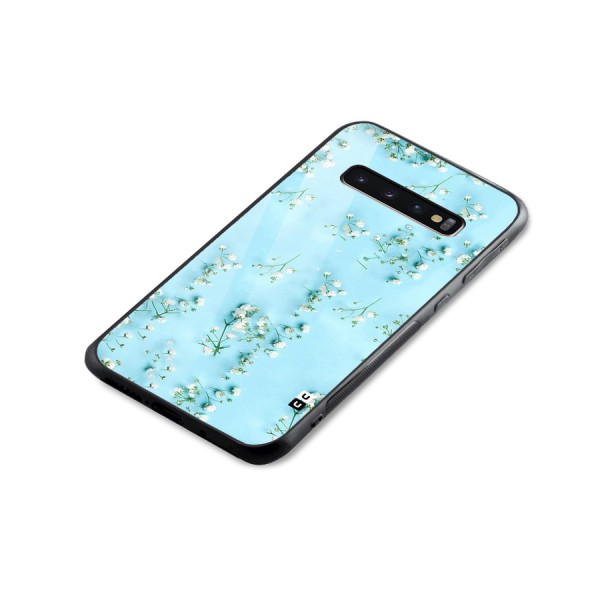 White Lily Design Glass Back Case for Galaxy S10 Plus