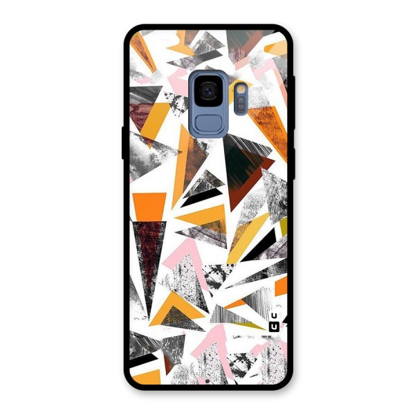 Abstract Sketchy Triangles Glass Back Case for Galaxy S9