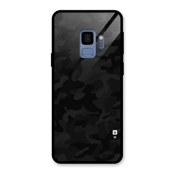 Black Camouflage Glass Back Case for Galaxy S9