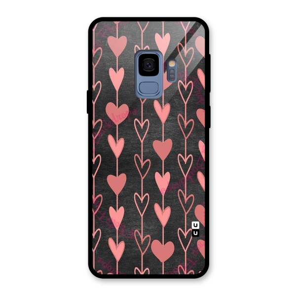 Chain Of Hearts Glass Back Case for Galaxy S9