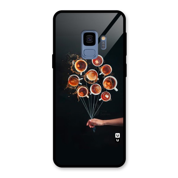 Coffee Balloon Glass Back Case for Galaxy S9