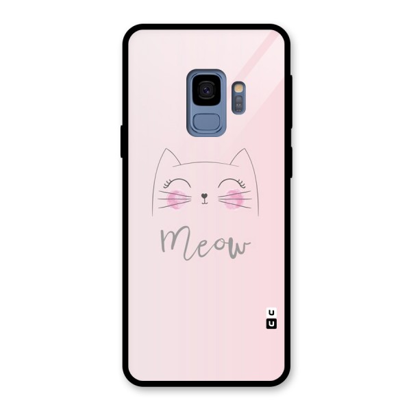 Meow Pink Glass Back Case for Galaxy S9