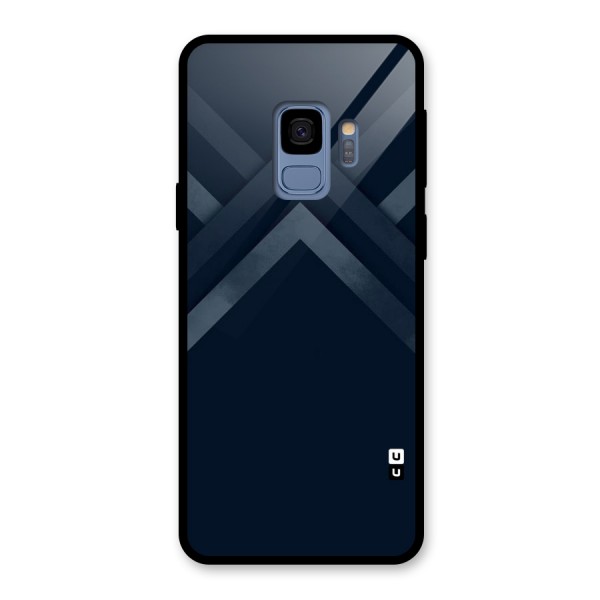 Navy Blue Arrow Glass Back Case for Galaxy S9