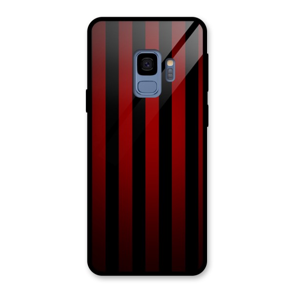 Red Black Stripes Glass Back Case for Galaxy S9