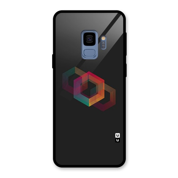 Tri-hexa Colours Glass Back Case for Galaxy S9