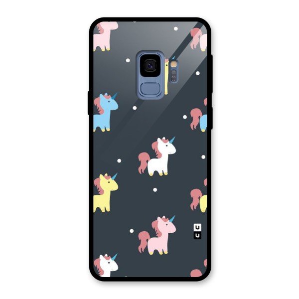 Unicorn Pattern Glass Back Case for Galaxy S9