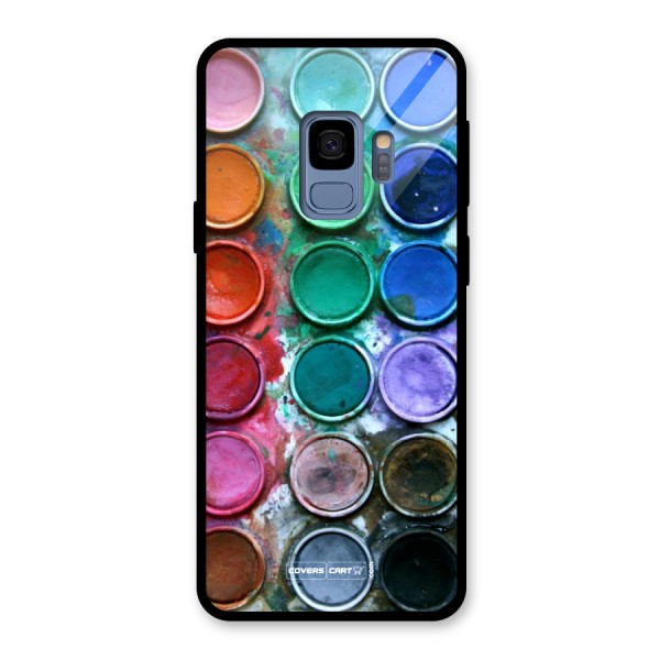 Water Paint Box Glass Back Case for Galaxy S9