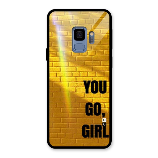 You Go Girl Wall Glass Back Case for Galaxy S9