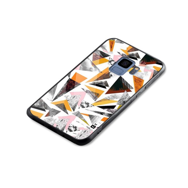 Abstract Sketchy Triangles Glass Back Case for Galaxy S9