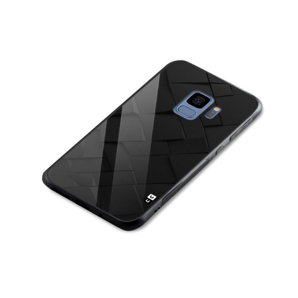 Black Elegant Design Glass Back Case for Galaxy S9