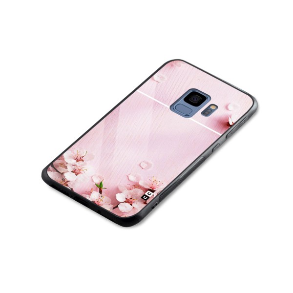 Blossom Frame Pink Glass Back Case for Galaxy S9