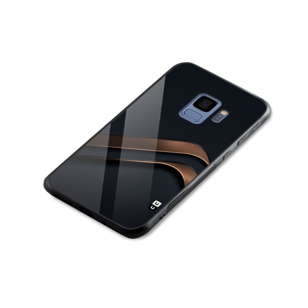 Dark Gold Stripes Glass Back Case for Galaxy S9