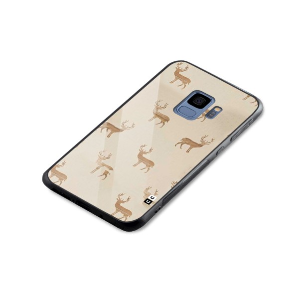 Deer Pattern Glass Back Case for Galaxy S9
