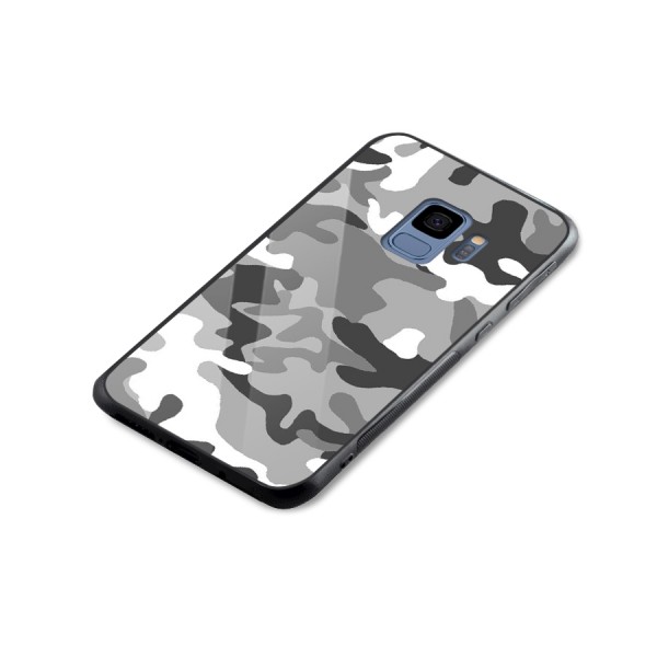 Grey Military Glass Back Case for Galaxy S9
