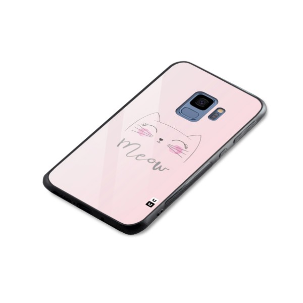 Meow Pink Glass Back Case for Galaxy S9
