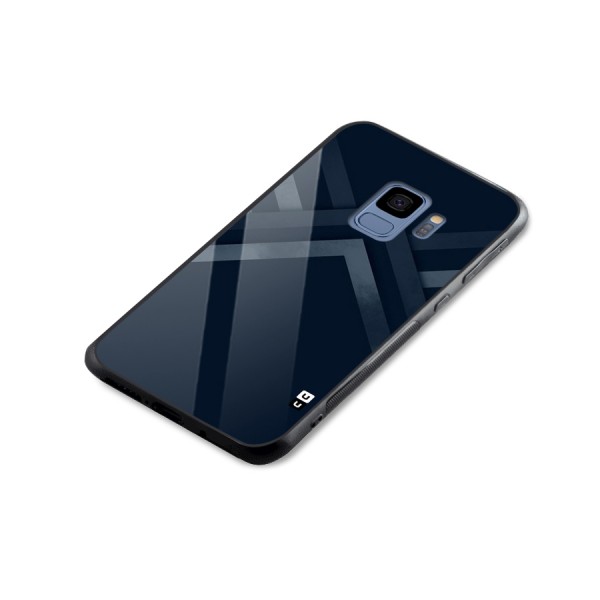 Navy Blue Arrow Glass Back Case for Galaxy S9