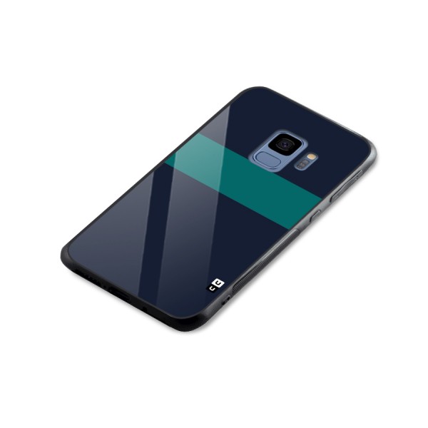 Stripe Block Glass Back Case for Galaxy S9
