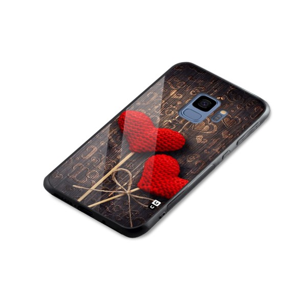 Thread Art Wooden Print Glass Back Case for Galaxy S9