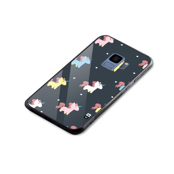 Unicorn Pattern Glass Back Case for Galaxy S9