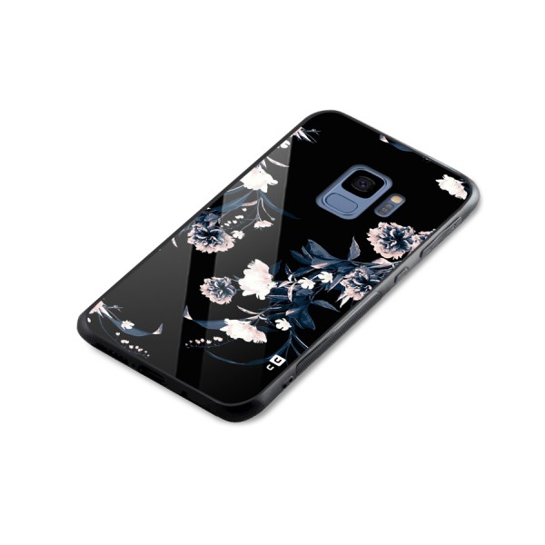 White Flora Glass Back Case for Galaxy S9