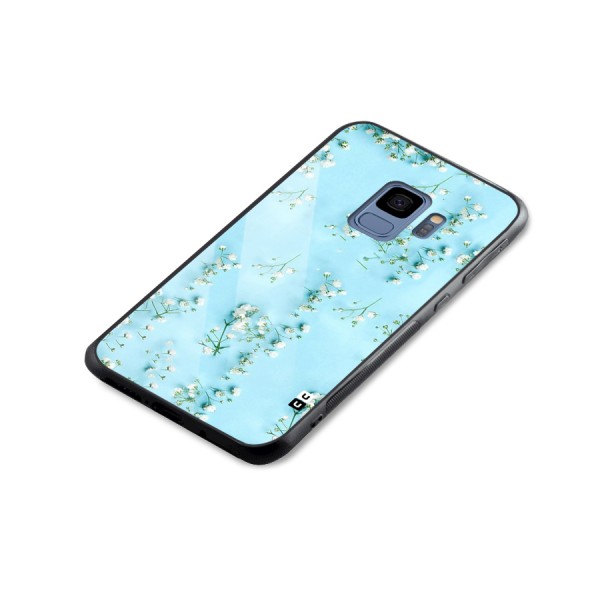 White Lily Design Glass Back Case for Galaxy S9