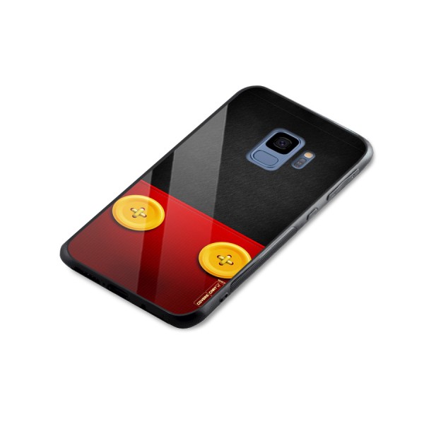 Yellow Button Glass Back Case for Galaxy S9