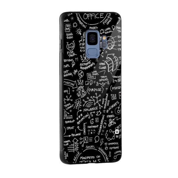 Anatomy Pattern Glass Back Case for Galaxy S9