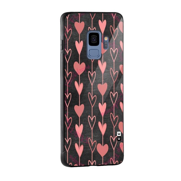Chain Of Hearts Glass Back Case for Galaxy S9