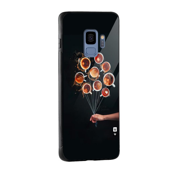 Coffee Balloon Glass Back Case for Galaxy S9