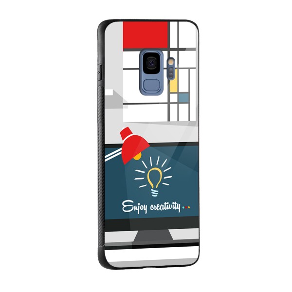 Creative Workspace Design Glass Back Case for Galaxy S9