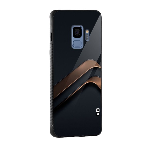 Dark Gold Stripes Glass Back Case for Galaxy S9