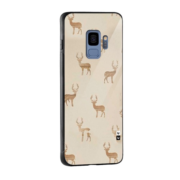 Deer Pattern Glass Back Case for Galaxy S9