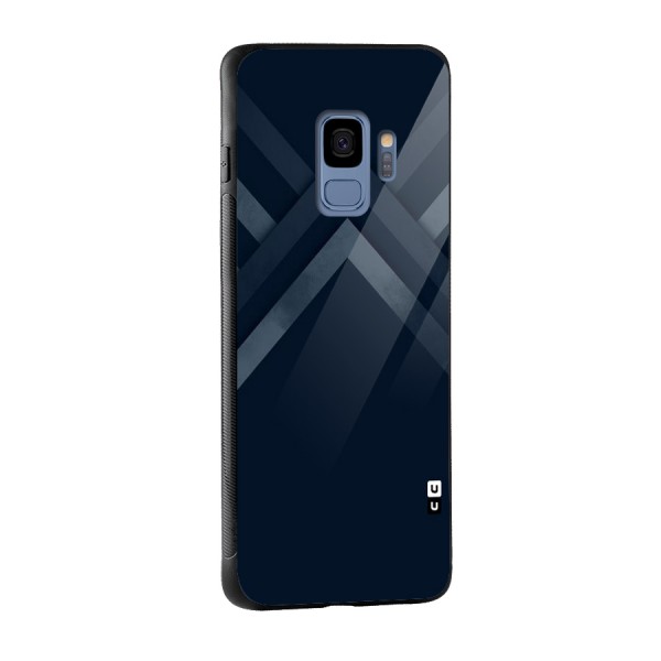 Navy Blue Arrow Glass Back Case for Galaxy S9