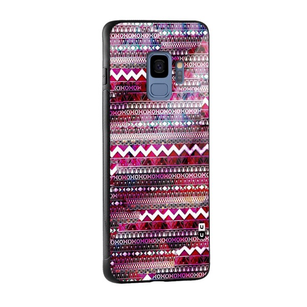 Pink Indie Pattern Glass Back Case for Galaxy S9