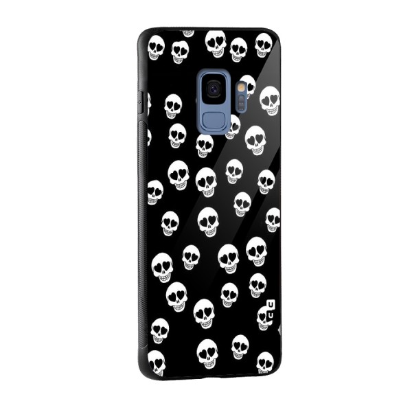 Skull Heart Glass Back Case for Galaxy S9