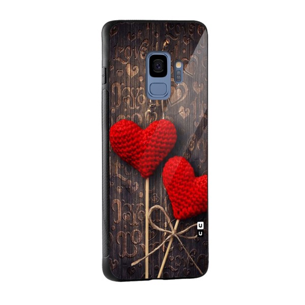 Thread Art Wooden Print Glass Back Case for Galaxy S9