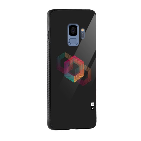 Tri-hexa Colours Glass Back Case for Galaxy S9