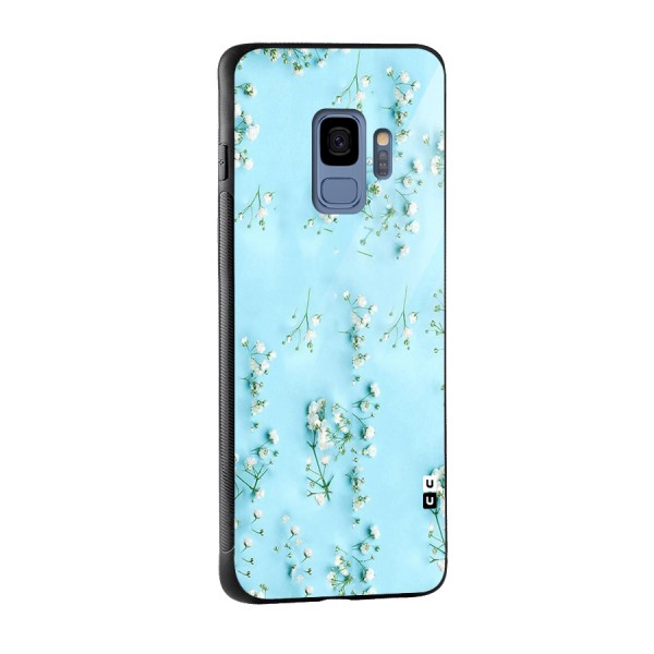 White Lily Design Glass Back Case for Galaxy S9