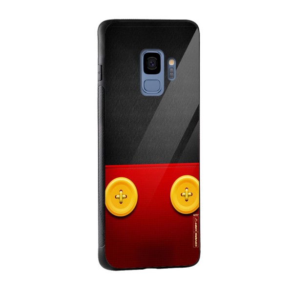 Yellow Button Glass Back Case for Galaxy S9