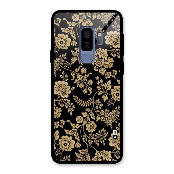 Aesthetic Golden Design Glass Back Case for Galaxy S9 Plus