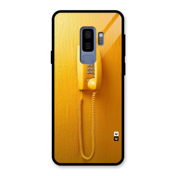 Aesthetic Yellow Telephone Glass Back Case for Galaxy S9 Plus