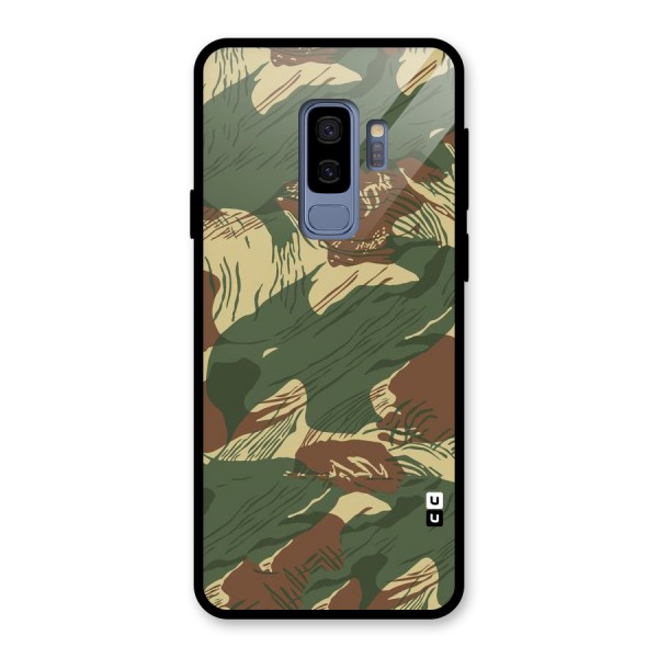 Army Design Glass Back Case for Galaxy S9 Plus
