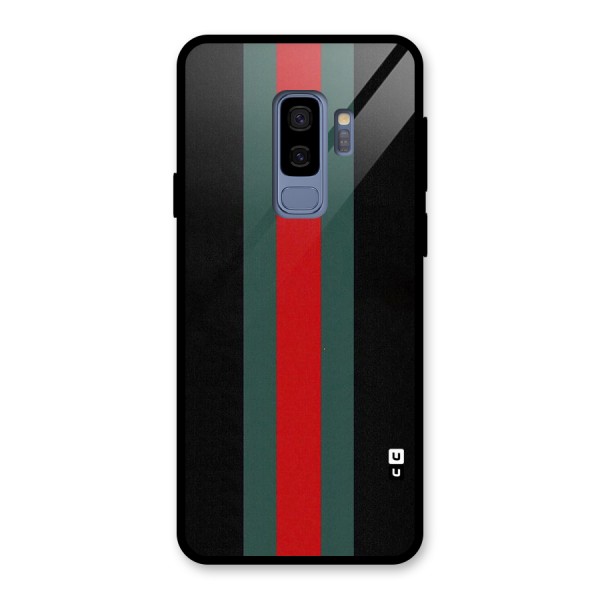 Basic Colored Stripes Glass Back Case for Galaxy S9 Plus