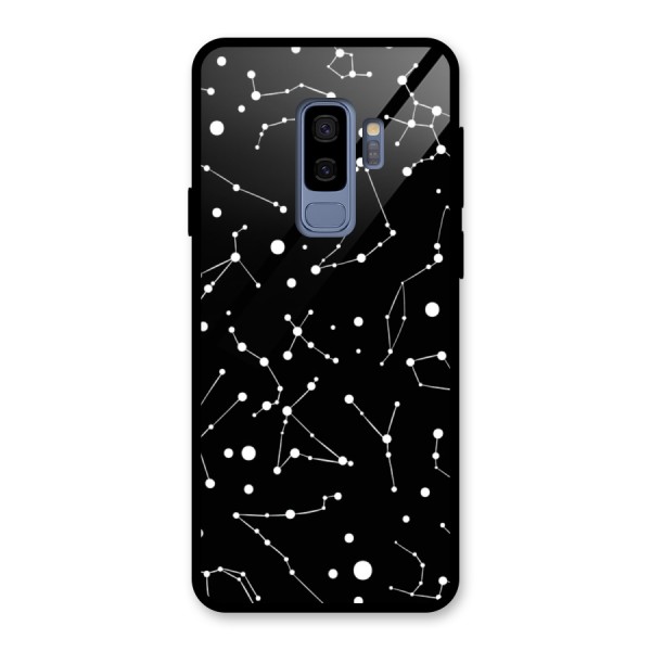 Black Constellation Pattern Glass Back Case for Galaxy S9 Plus