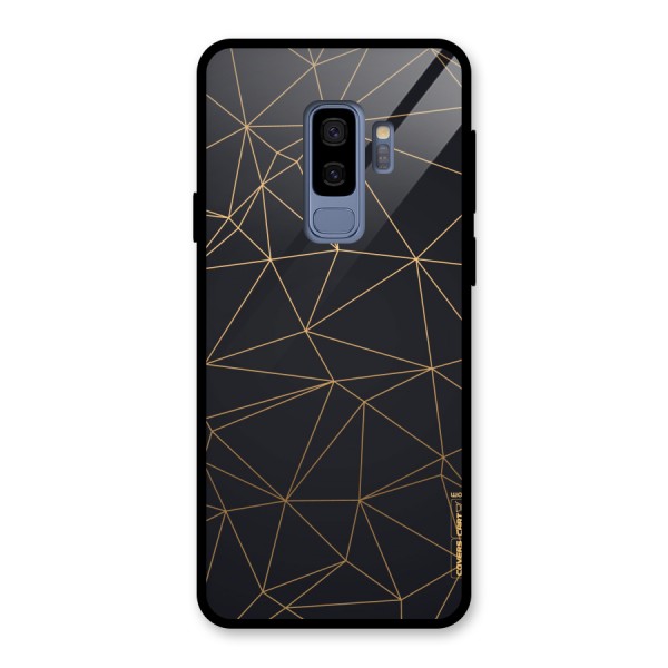 Black Golden Lines Glass Back Case for Galaxy S9 Plus