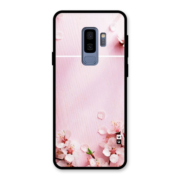 Blossom Frame Pink Glass Back Case for Galaxy S9 Plus